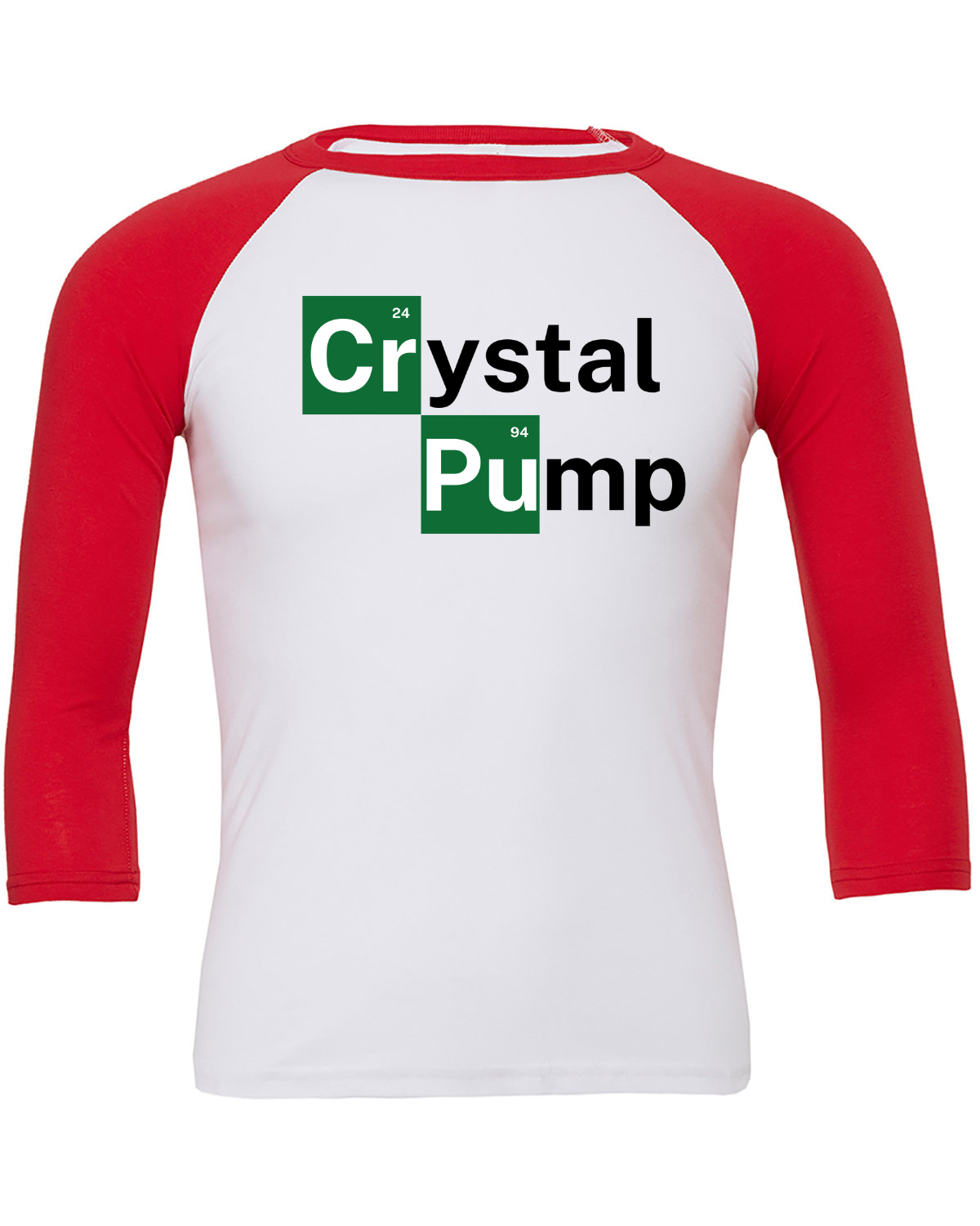 3/4 Sleeve Classic Logo Red on White